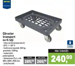 Metro Metro professional cărucior transport cu 4 roți Ofertă