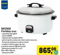 Metro Metro Professional Fierbător Orez GRC2900 Ofertă