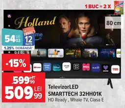 Carrefour Smarttech televizor led smarttech 32hh01k Ofertă