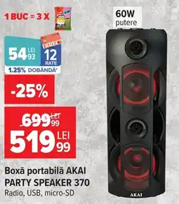 Carrefour Akai boxă portabilă party speaker 370 Ofertă