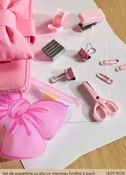 Sinsay Set de papetărie cu etui cu imprimeu fundită 6 pack Ofertă