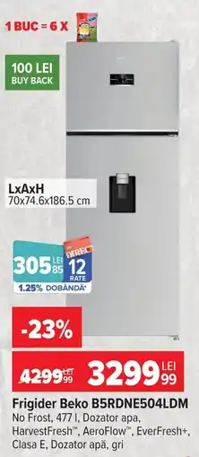 Carrefour Frigider Beko B5RDNE504LDM Ofertă