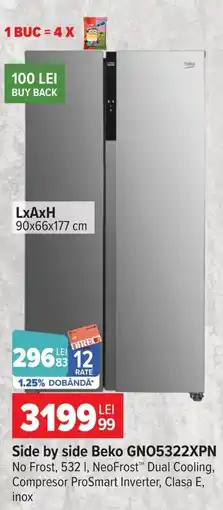 Carrefour Side by side Beko Gno5322xpn Ofertă