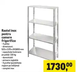 Metro Rastel inox pentru camere frigorifice Ofertă
