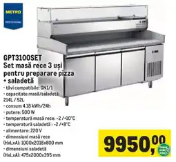 Metro Metro professional set masă rece 3 uși pentru preparare pizza + saladetă Ofertă