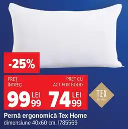 Carrefour Tex Home pernă ergonomică Ofertă