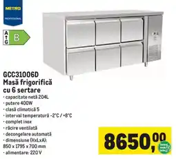 Metro Metro Professional Masă frigorifică cu 6 sertare Ofertă