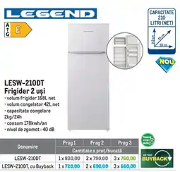 Metro Legend frigider 2 uși Lesw-210dt Ofertă