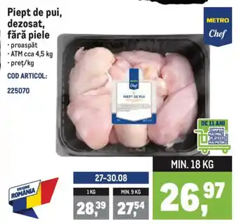 Metro Chef Piept de pui, dezosat, fără piele