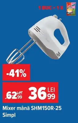 Carrefour Simpl mixer mână shm150r-25 Ofertă