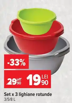 Carrefour Set x 3 lighiane rotunde Ofertă