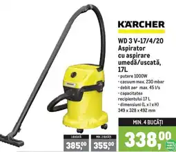 Metro Karcher wd 3 v-17/4/20 aspirator cu aspirare umedă/uscată Ofertă