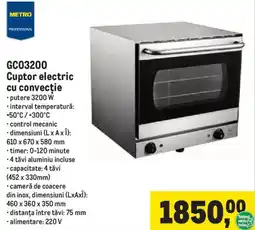 Metro Metro Professional Cuptor electric cu convecție GC03200 Ofertă