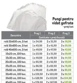 Metro Pungi pentru vidat gofrate Ofertă