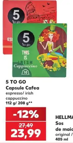 Kaufland 5 to go Capsule Cafea espresso/ irish cappuccino Ofertă
