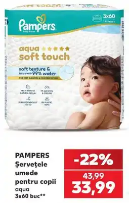 Kaufland Pampers șervețele umede pentru copii aqua Ofertă