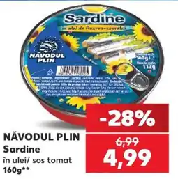 Kaufland Navodul Plin Sardine în ulei/ sos tomat Ofertă
