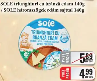Sole triunghiuri cu brânză edam