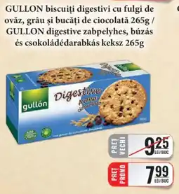 CBA Gullon biscuiti digestivi cu fulgi de ovaz, grau si bucati de ciocolata Ofertă