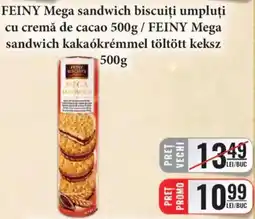 CBA Feiny mega sandwich biscuiti umpluti cu cremă de cacao Ofertă