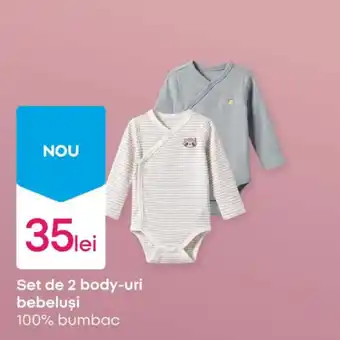 Set de 2 body-uri bebeluși