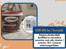 Dedeman Kober vopsea ultralavabila zertifikat cu microsfere ceramice Ofertă