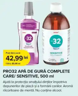 Dr.Max Dr.Max pro32 apă de gură complete care/ sensitive Ofertă