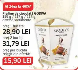 Supeco Godiva praline de ciocolată Ofertă