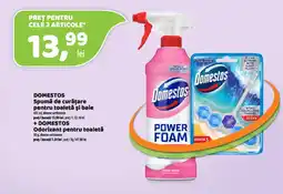 La Doi Pasi Domestos spumă de curățare pentru toaletă și baie + Domestos odorizant pentru toaletă Ofertă