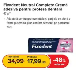 Dr.Max Fixodent neutral complete cremă adezivă pentru proteza dentară Ofertă