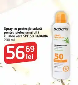 Supeco babaria spray cu protectie solară pentru pielea sensibilă cu aloe vera Ofertă