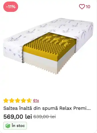 Relax Premi Saltea înaltă din spumă