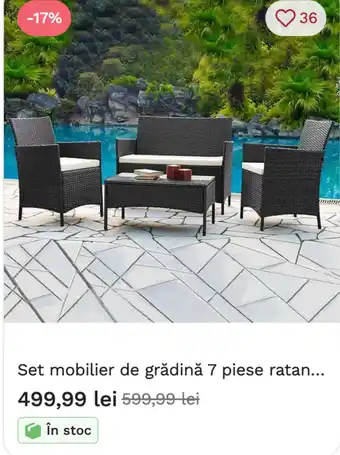 Set mobilier de grădină 7 piese ratan