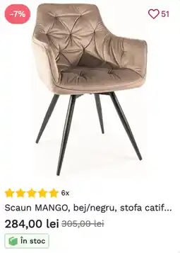 Favi Mango scaun Ofertă