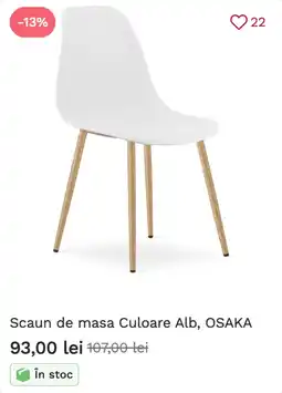 Favi Osaka scaun de masa culoare alb Ofertă