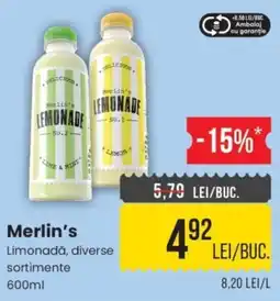 Mega Image Merlin's Limonadă, diverse sortimente Ofertă