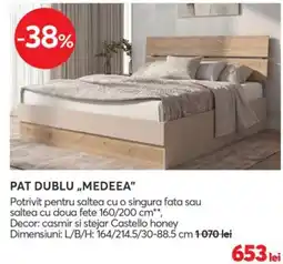 Mobila Videnov Pat dublu medeea Ofertă