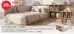 Mobila Videnov Pat cu lada „Este” + etajera Ofertă