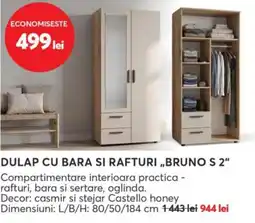 Mobila Videnov Dulap cu Bara so Rafturi Bruno S 2 Ofertă