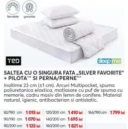 Mobila Videnov Ted saltea cu o singura fata silver favorite + pilota si perna/perne Ofertă