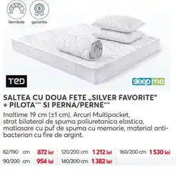 Mobila Videnov Ted saltea cu doua fete silver favorite + pilota si perna/perne Ofertă