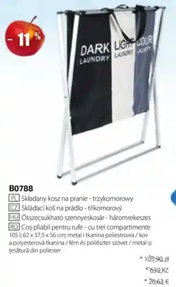 BetterStyle Coș pliabil pentru rufe - cu trei compartimente Ofertă