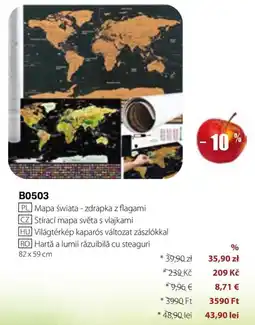 BetterStyle Hartă a lumii răzuibilă cu steaguri Ofertă