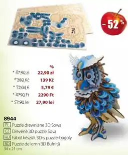 BetterStyle Puzzle de lemn 3D Bufniță Ofertă