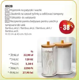BetterStyle Recipiente pentru bețișoare pentru urechi și tamponae de vată Ofertă