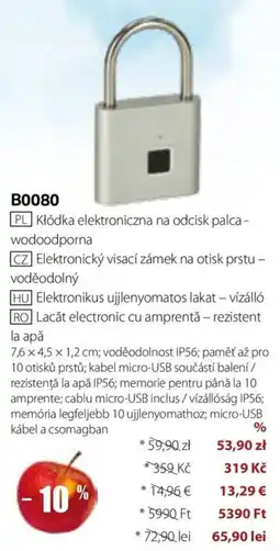 BetterStyle Lacăt electronic cu amprentă Ofertă