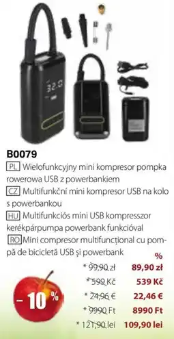 BetterStyle Mini compresor multifuncțional cu pom-pă de bicicletă USB și powerbank Ofertă