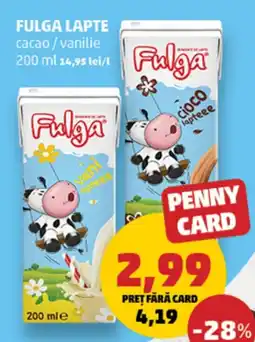 Penny Fulga lapte cacao / vanilie Ofertă
