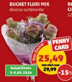 Penny Penny card buchet flori mix diverse sortimente Ofertă