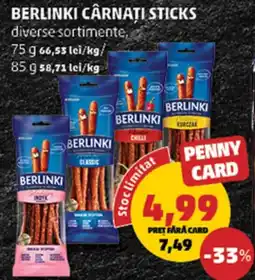 Penny Berlinki cârnați sticks Ofertă